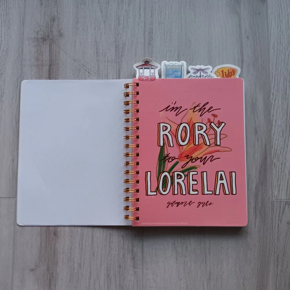 New Gilmore Girls 25th Anniversary Spiral Notebook Life's Short Talk Fast Pink